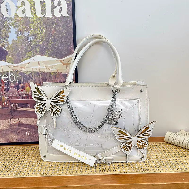 Sac fourre-tout original à bandoulière motif papillon Lolita Gothic