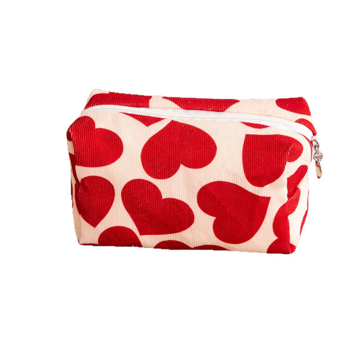 Sac de maquillage à motif de cœur rouge pour femmes
