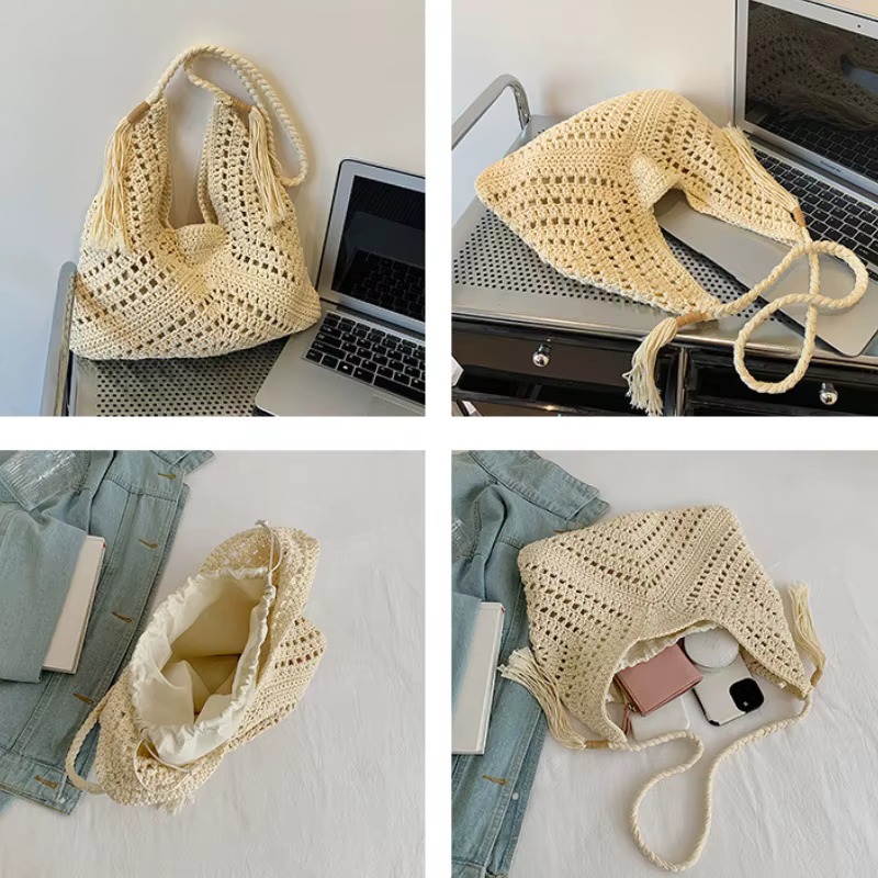 Sac fourre-tout tricoté décontracté pour femme