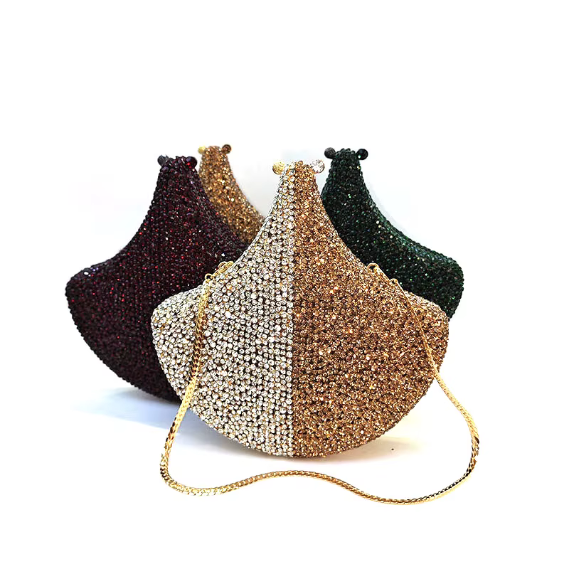 Pochette vintage en cristal, sac de soirée de luxe, sac de créateur haute couture
