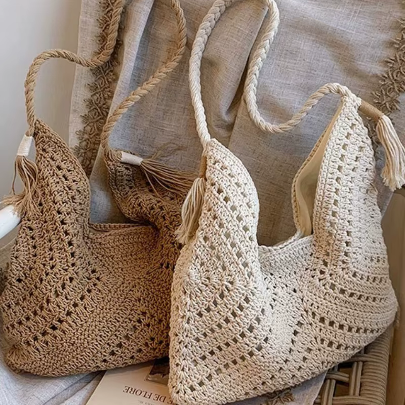 Sac fourre-tout tricoté décontracté pour femme