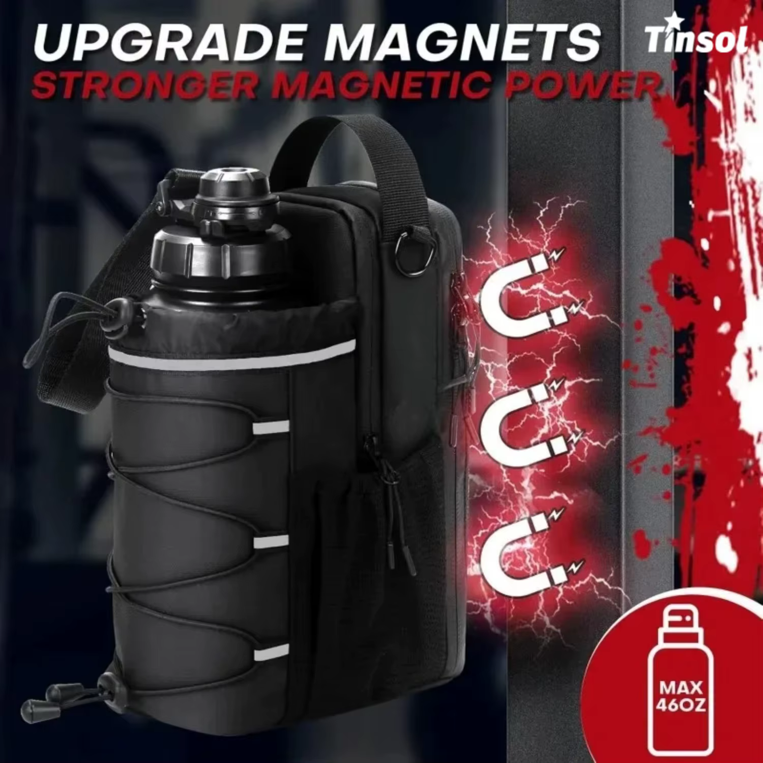 Nouveau sac de sport magnétique pour hommes et femmes – Porte-bouteille à bandoulière avec fixation