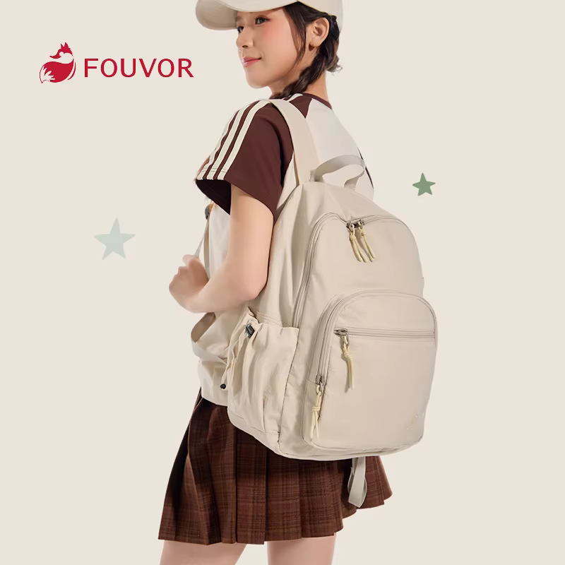 Fouvor Sac à dos pour femme 2025 Nouveau style minimaliste décontracté tissu Oxford grande capacité pour sports de plein air sac à dos de voyage 3059-03