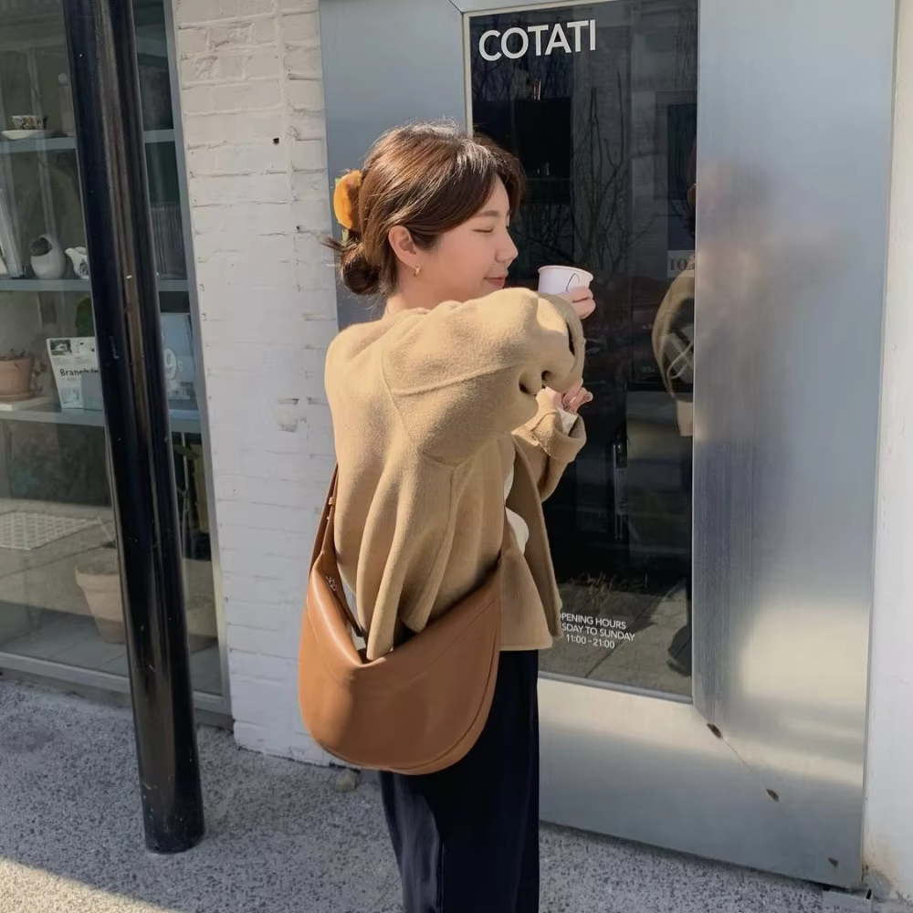 Sac à bandoulière Martin pour femmes, sac de taille de Style INS, sac de boulettes en cuir souple de grande capacité, sac à bandoulière de loisirs, nouvelle collection 2025