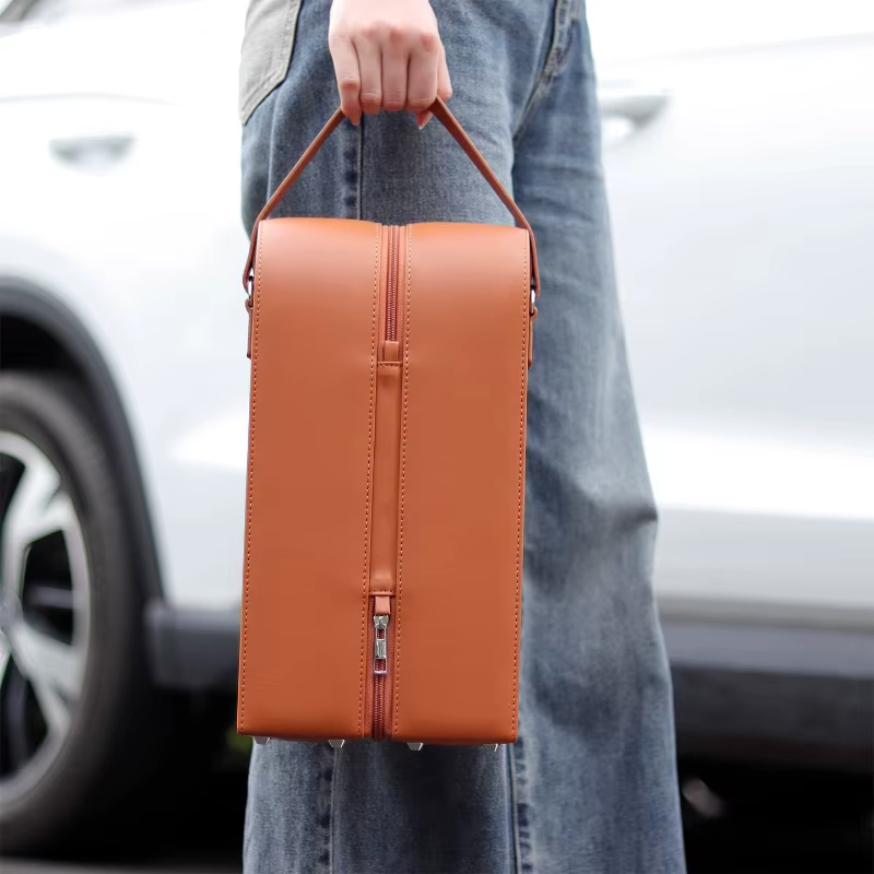 Sac cadeau élégant, fourre-tout à double fermeture éclair pour bouteille