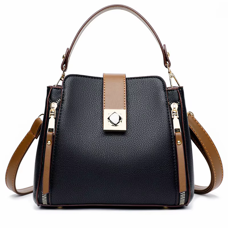 Petits sacs à bandoulière seau pour femmes, sacoches de luxe de styliste en cuir PU, sacs à main décontractés de couleur unie pour dames