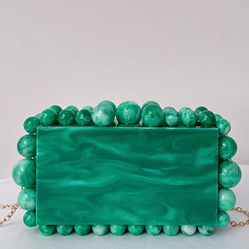 Pochette de soirée en perles léopard pour femmes