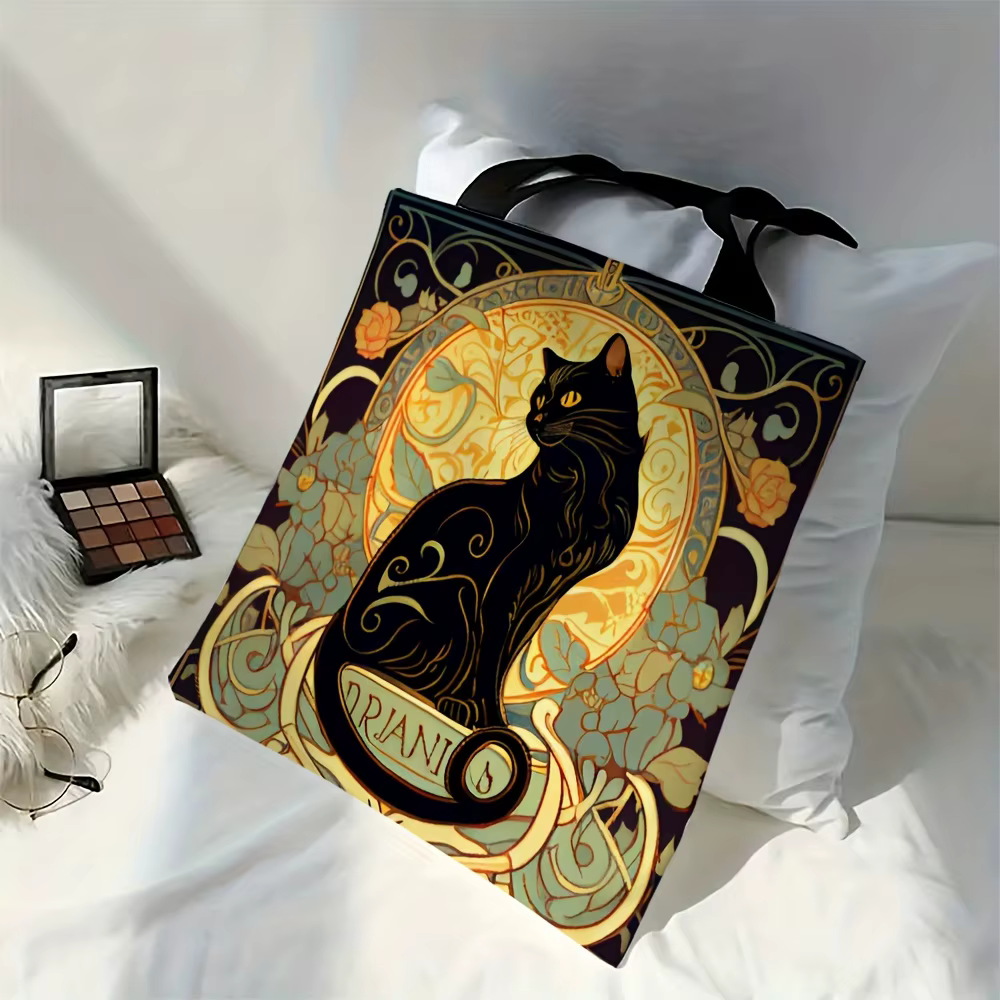 Sac fourre-tout rétro Art Noble chat noir