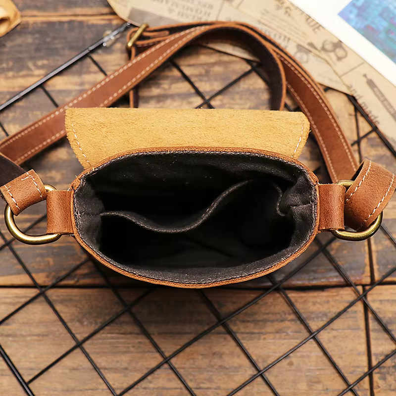 Poudres de téléphone portable en cuir véritable avec sangle initiée, petit sac à bandoulière, sac à bandoulière pour l'extérieur, hommes et femmes, mode