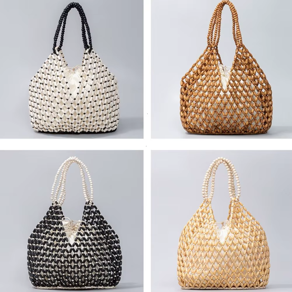 Sac à main tissé à la main avec perles pour femmes