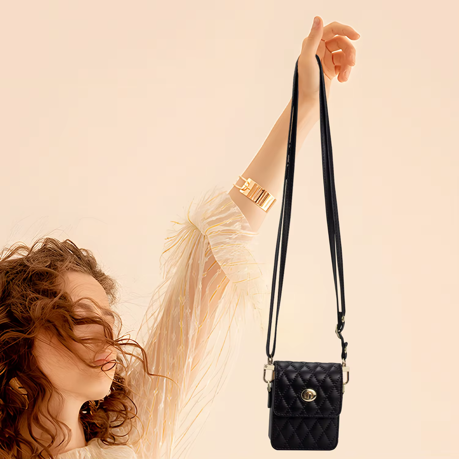 Mini sac de téléphone en cuir PU pour femmes et filles