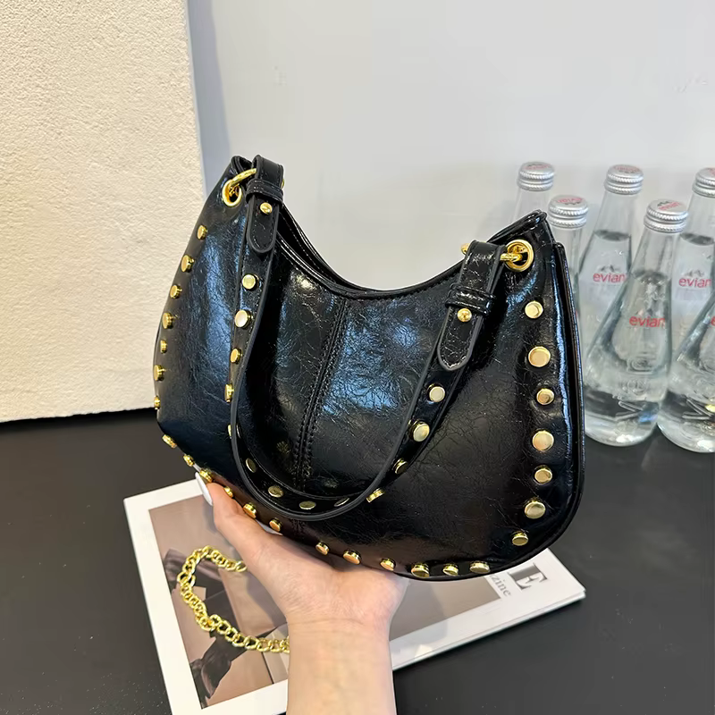 Sac à bandoulière demi-lune pour femmes