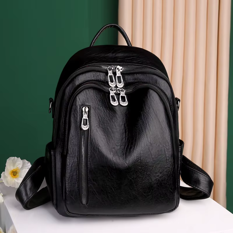 Sac à dos en cuir souple pour femme