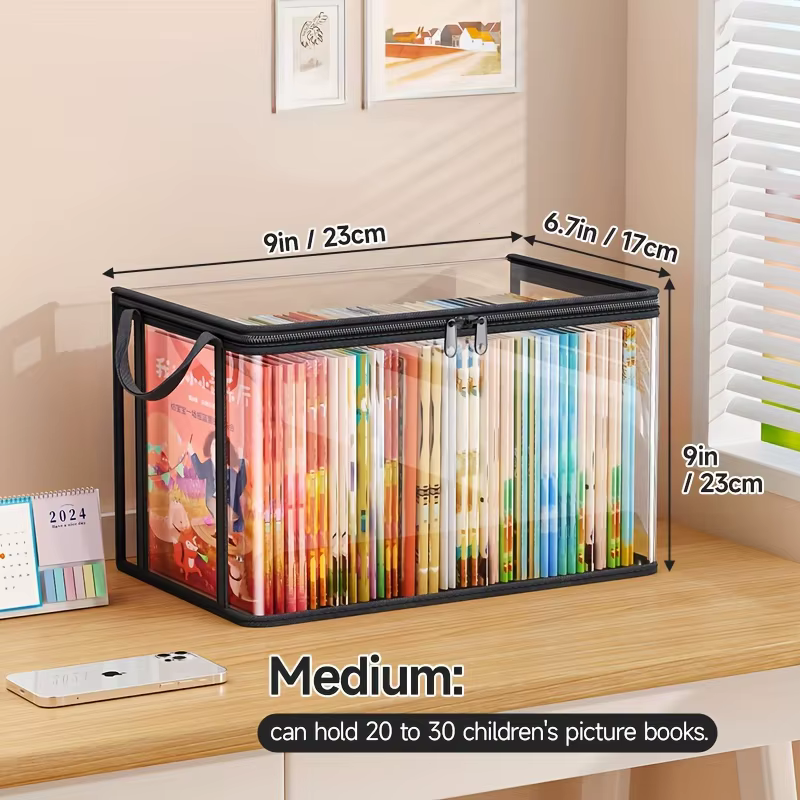 Sac de rangement en PVC avec couvercle rabattable et fenêtre de visualisation – Organisateur rectangulaire durable pour