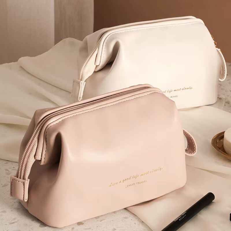 Pochette à maquillage élégante en cuir PU