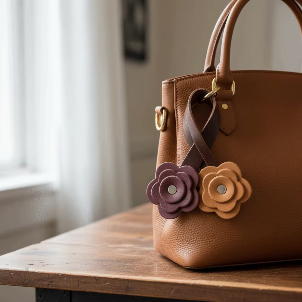 Breloque de sac vintage en forme de rose