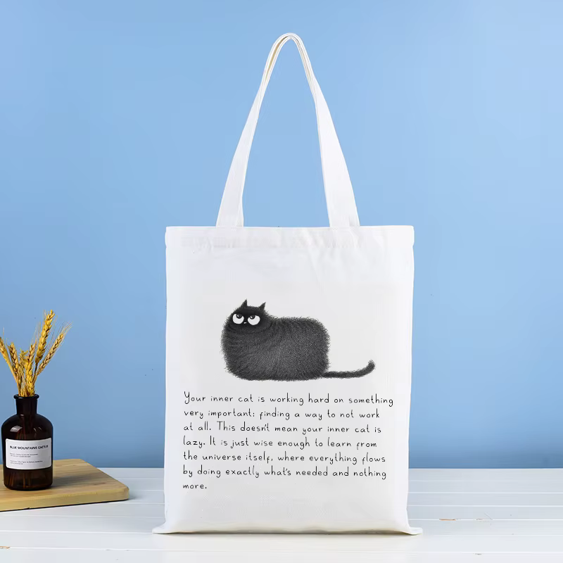 Sac à main pour femme motif chat noir mignon et paresseux