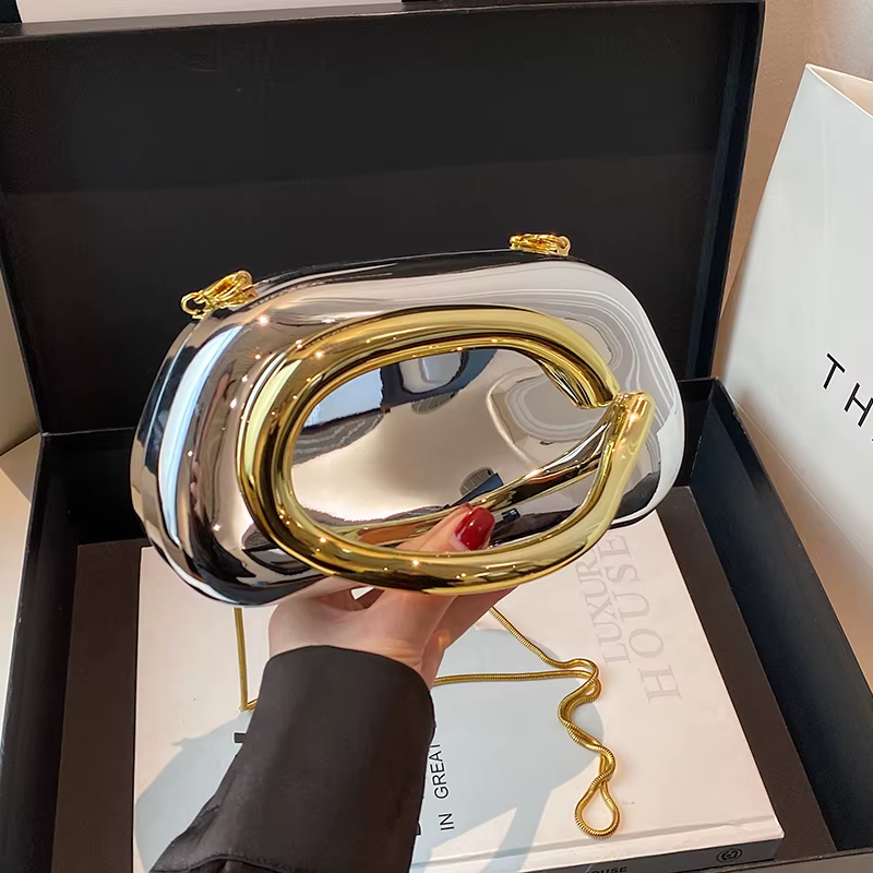 Boîte de fermeture en or pochette femmes soirée de mariage mignon sac à main sac