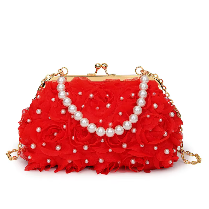 Sac de soirée à fleurs de Rose pour femmes