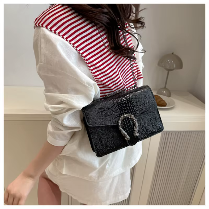 Sac rétro à imprimé serpent