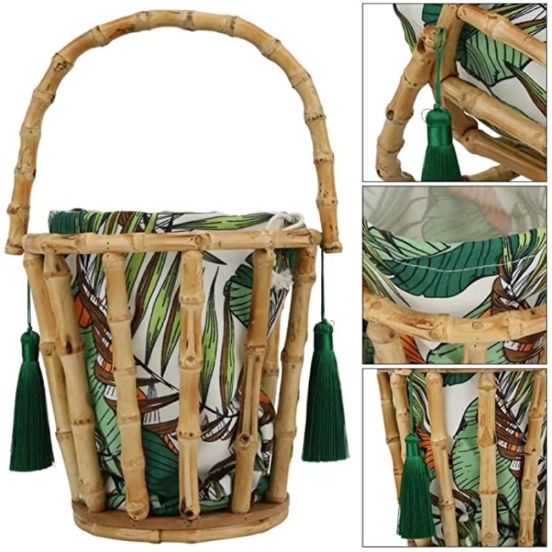 Sac rond tissé en bambou