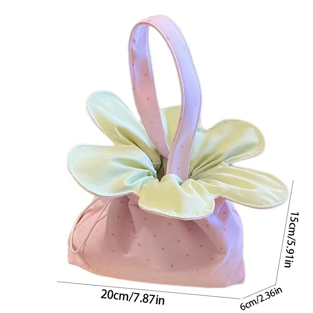 Sac bandoulière à cordon de serrage motif fleur
