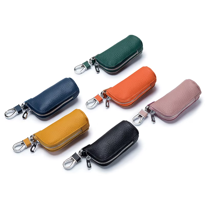 Nouvelle mini pochette à clés en cuir pour hommes et femmes, multifonctionnelle, portable, élégante et simple, porte-clés de voiture, mini porte-cartes
