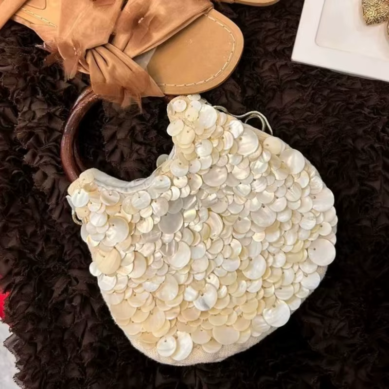 Sac à main à poignée supérieure en bois pour femmes