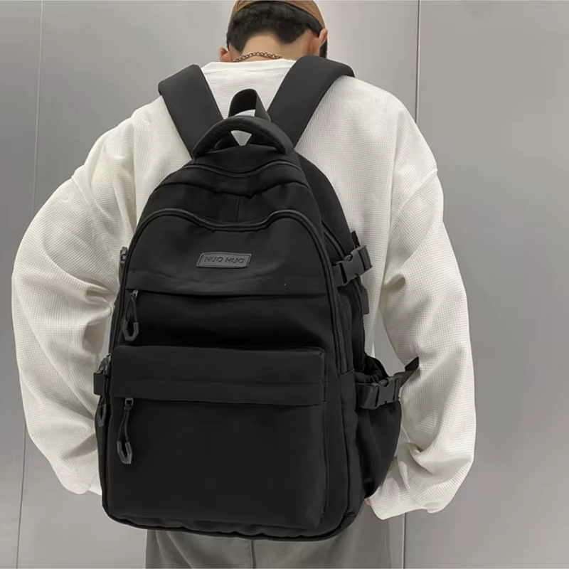 Sac à dos de couleur unie de grande capacité pour lycéens