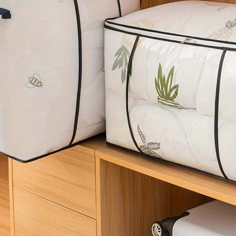 Grand sac de rangement transparent avec fermeture éclair et poignée