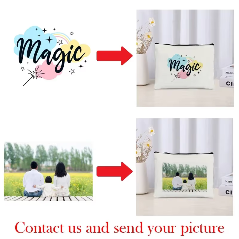 Personnalisez votre propre conception Photo/nom/Logo/texte trousse de maquillage cadeau de demoiselle d'honneur organisateur de cosmétiques de voyage sacs de toilette prix bas en gros