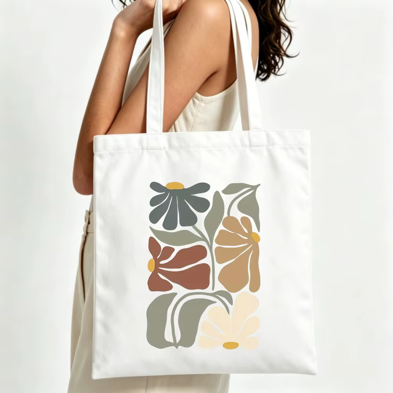 Sac fourre-tout en toile à motif floral pour femme