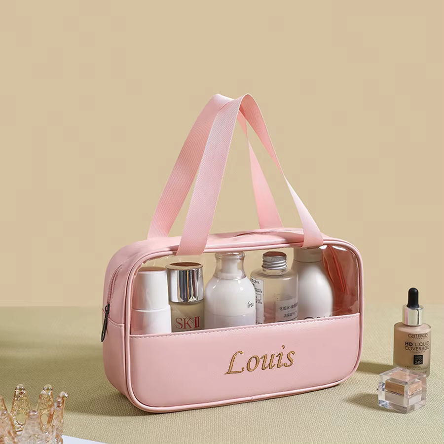 Sac à cosmétiques personnalisé avec coutures brodées