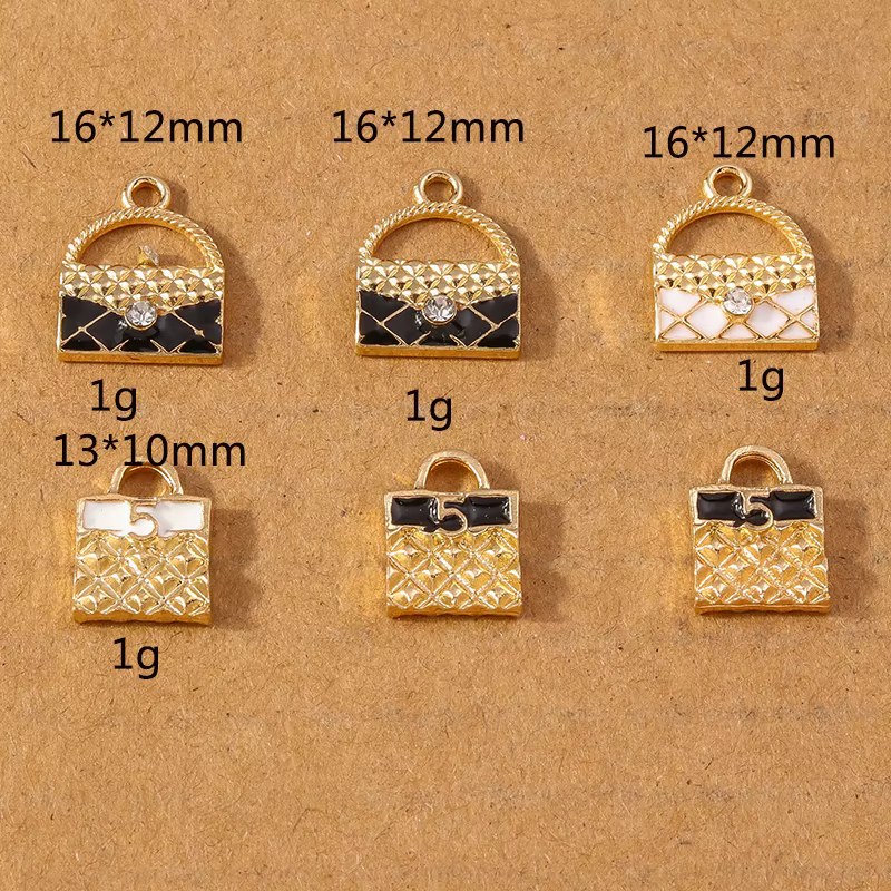 Breloques de sac à main en cristal faites à la main, design de marque de luxe, collier Pmotfor, boucles d'oreilles, bracelet à bricoler soi-même, bijoux, accessoires exécutifs, 10 pièces