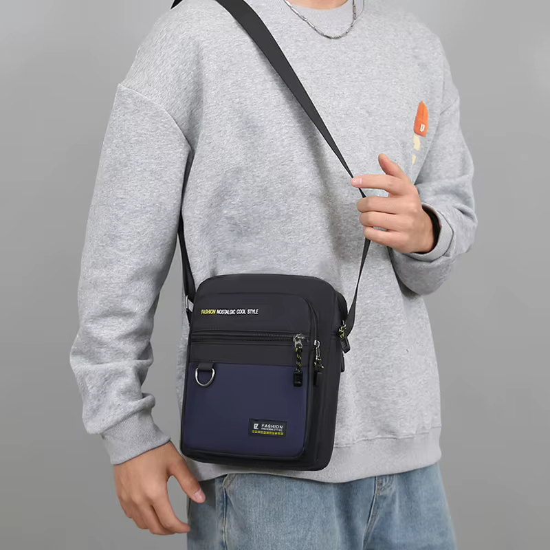 Sac à bandoulière élégant multicolore contrasté