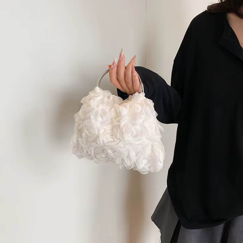 Sacs fourre-tout de luxe à fleurs roses pour femmes