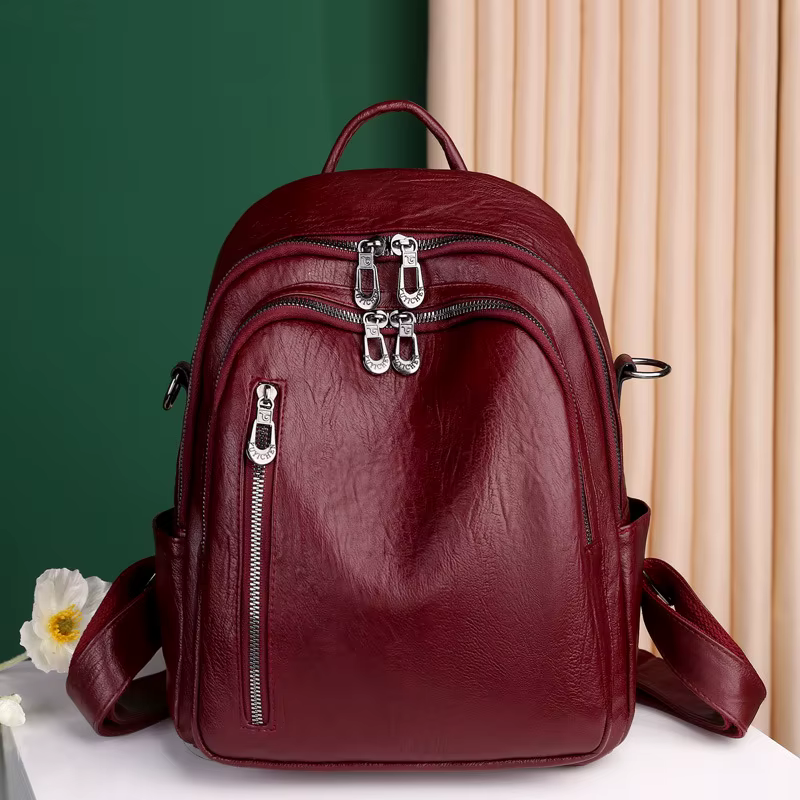 Sac à dos en cuir souple pour femme