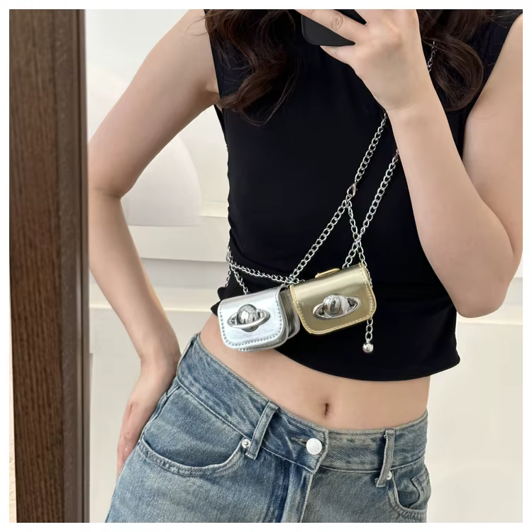 Mini sac messager au design rétro pour femmes
