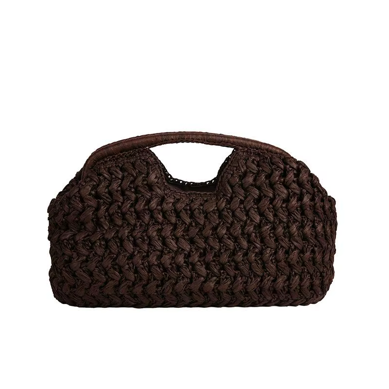 Sac à main en paille élégant pour femmes, sac à bandoulière polyvalent pour la plage, sacs tissés exquis sous le bras et de soirée, cadeau