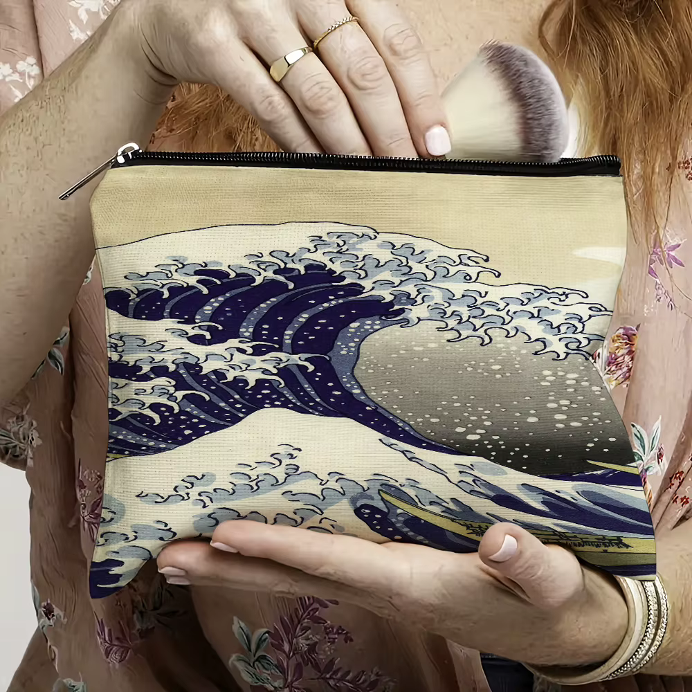 Paysage de Tokyo japon Art sac cosmétique Double impression fille sacs de maquillage mariage dame sac à main femmes portefeuille enfants pochette de rangement