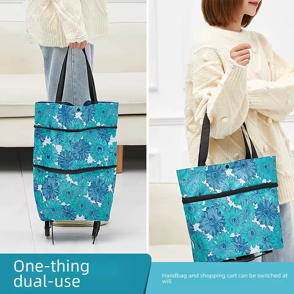 Sac de courses pliable avec roulettes
