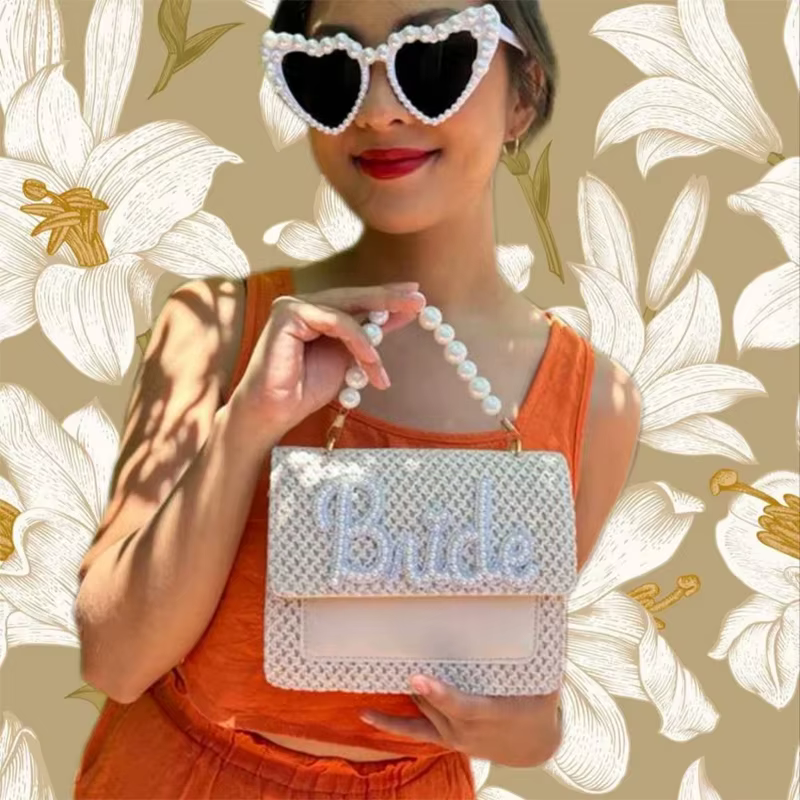 Sac de perles élégant pour la mariée