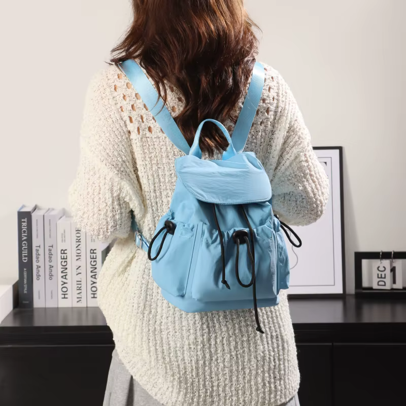 Sac à dos en tissu Oxford avec cordon de serrage pour femmes