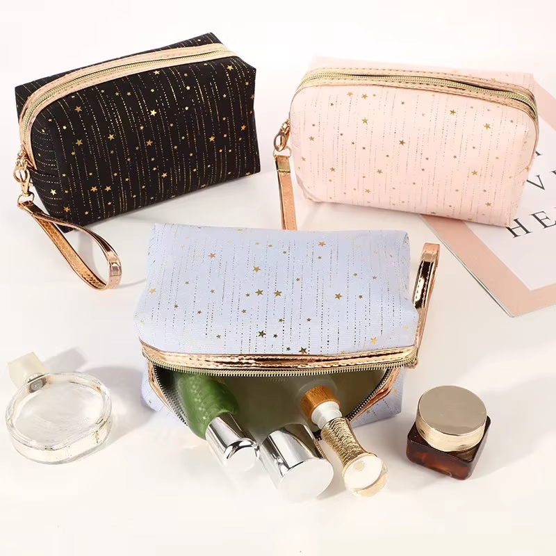 Mode femmes sac cosmétique Paillette étoiles dames trousse de maquillage