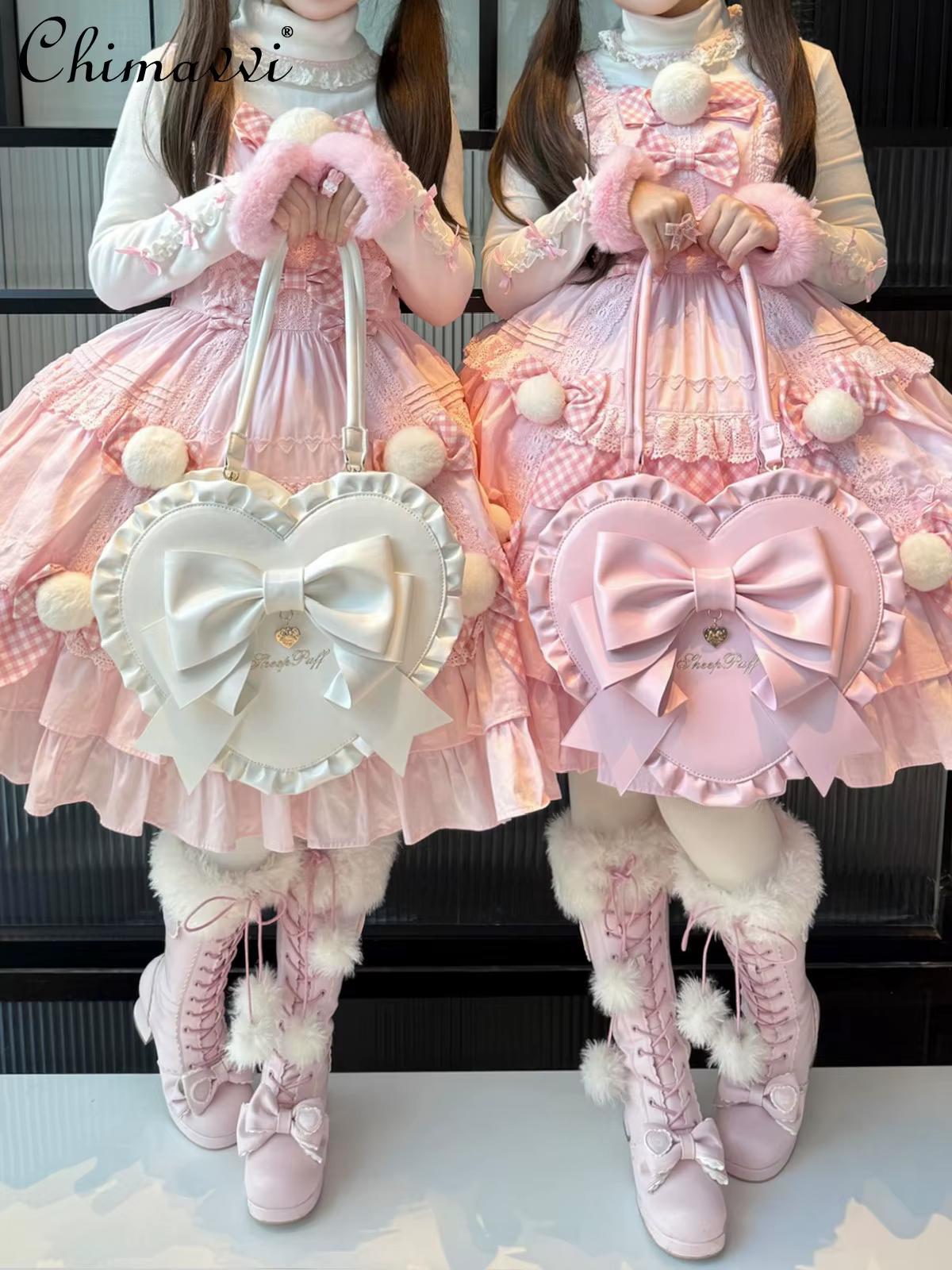 Sac Lolita Original 2026 Nouveau Sac à Bandoulière Unique avec Nœud Cœur et Dentelle