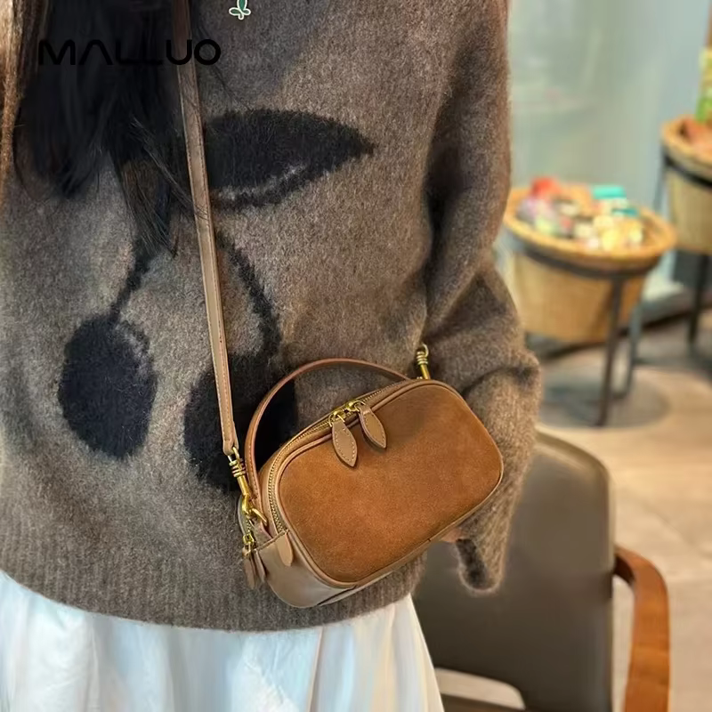 Sac à bandoulière en cuir véritable de vache pour femmes
