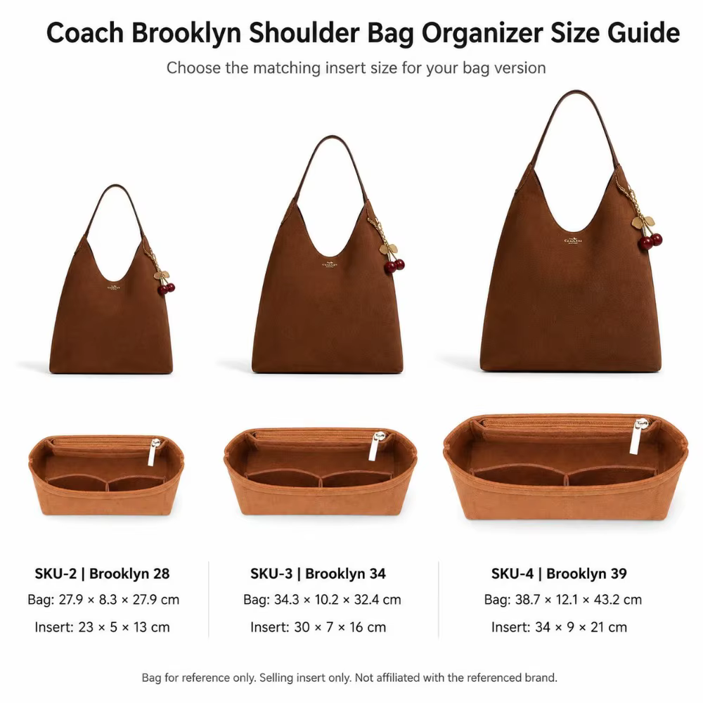 Organisateur de sac en feutre pour sac à bandoulière Coach Brooklyn