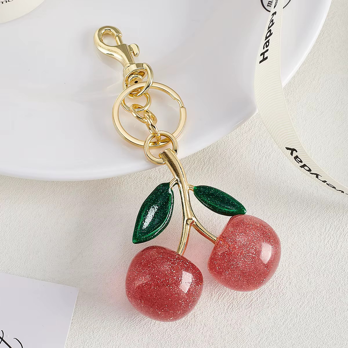 Pendentif de sac de fruits cerise à la mode