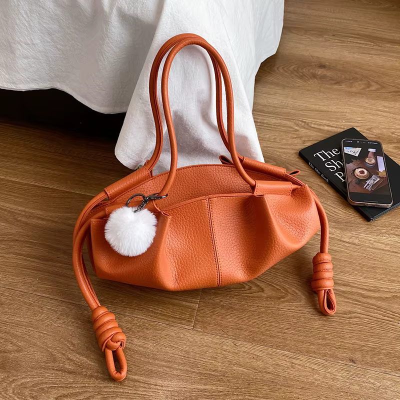 Sac à main orange en cuir PU de haute qualité