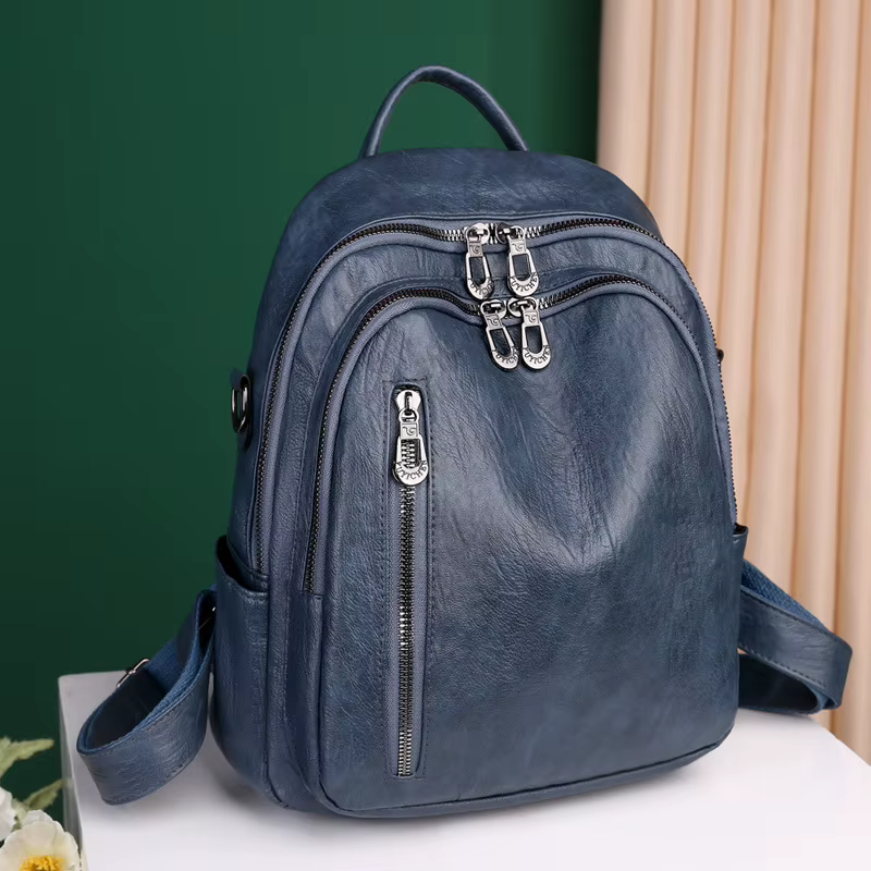 Sac à dos en cuir souple pour femme